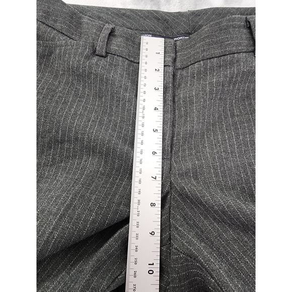 Worthington Modern Fit Striped Mid Rise Flare Leg Trouser Pants Size 10P Gray - Picture 7 of 10